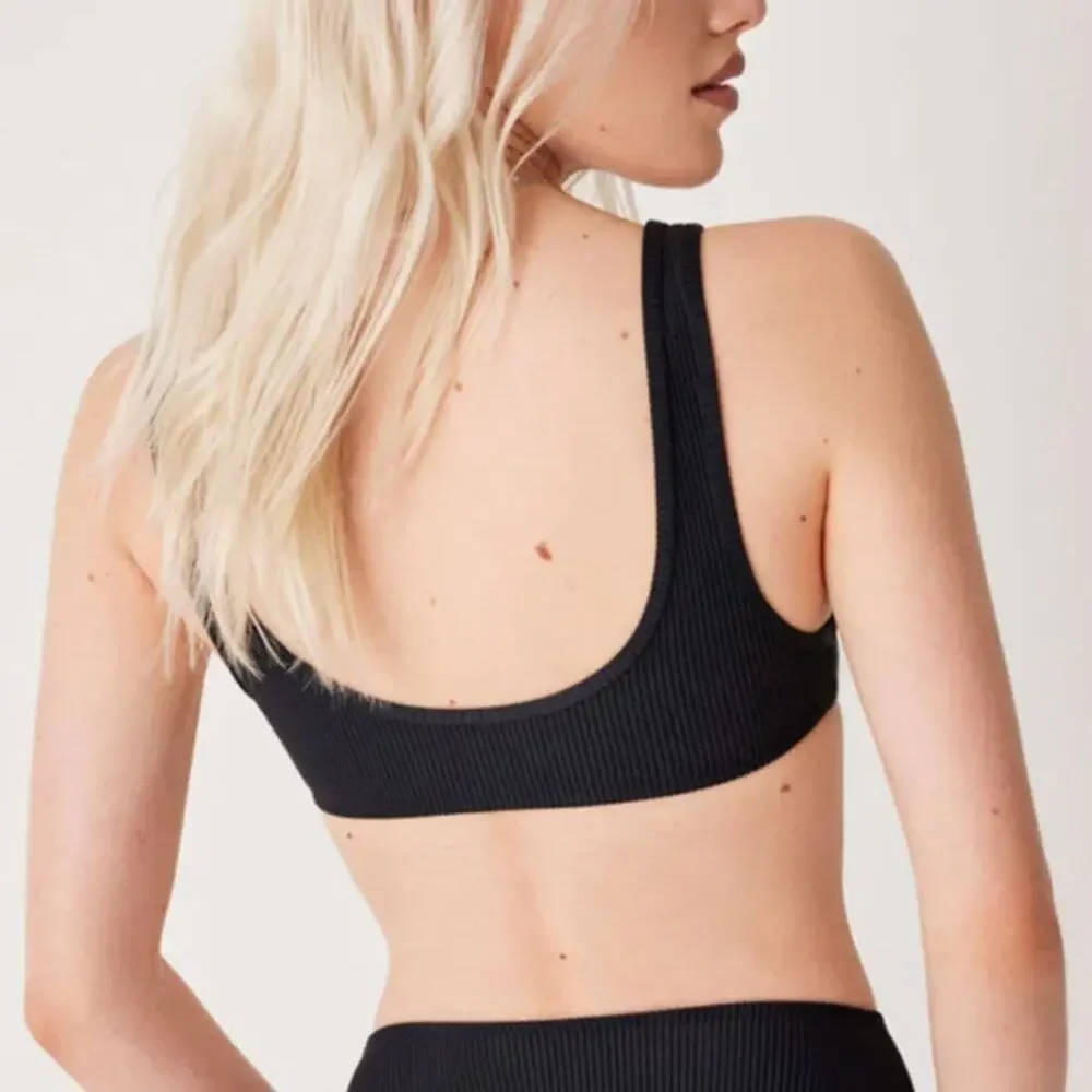 NWT Frankies Bikinis Cole Ribbed Scoop Bikini Top